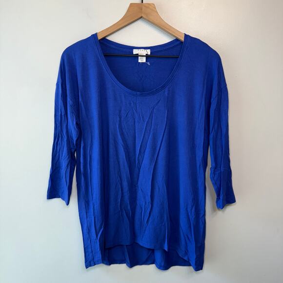 Kenar Women's 3/4 Sleeve Scoop Neck Casual Top Blue Size Medium - Picture 1 of 5
